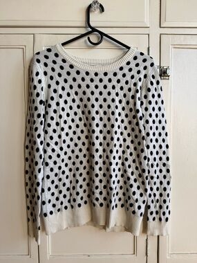 41 Hawthorn Cream and Black Polka Dot Crewneck Sweater
